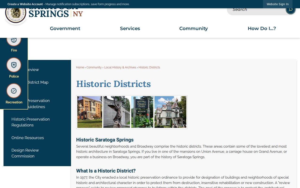 Saratoga Springs neighbors historic district geography
